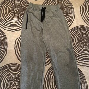 Gray Jogger Pants with Black Drawstring